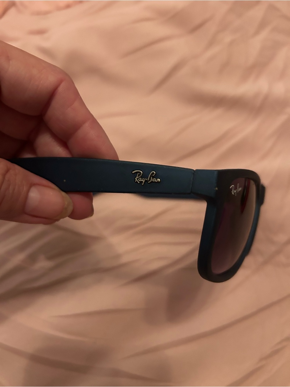 Ray-Ban Justin Matte Navy Blue rubber Rectangular Sunglasses - Picture 6 of 10